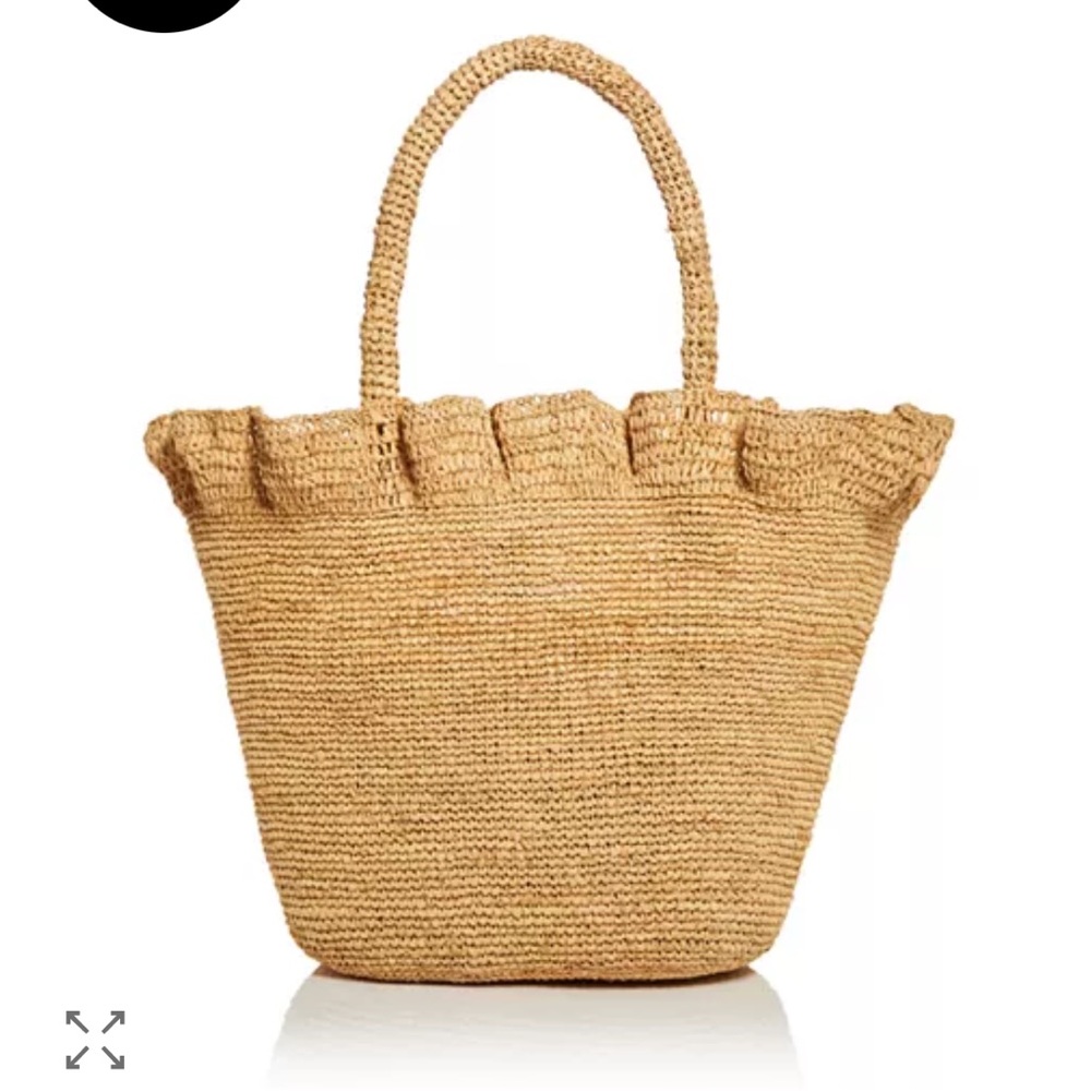 Loeffler Randall Cyrus Raffia Ruffle tote